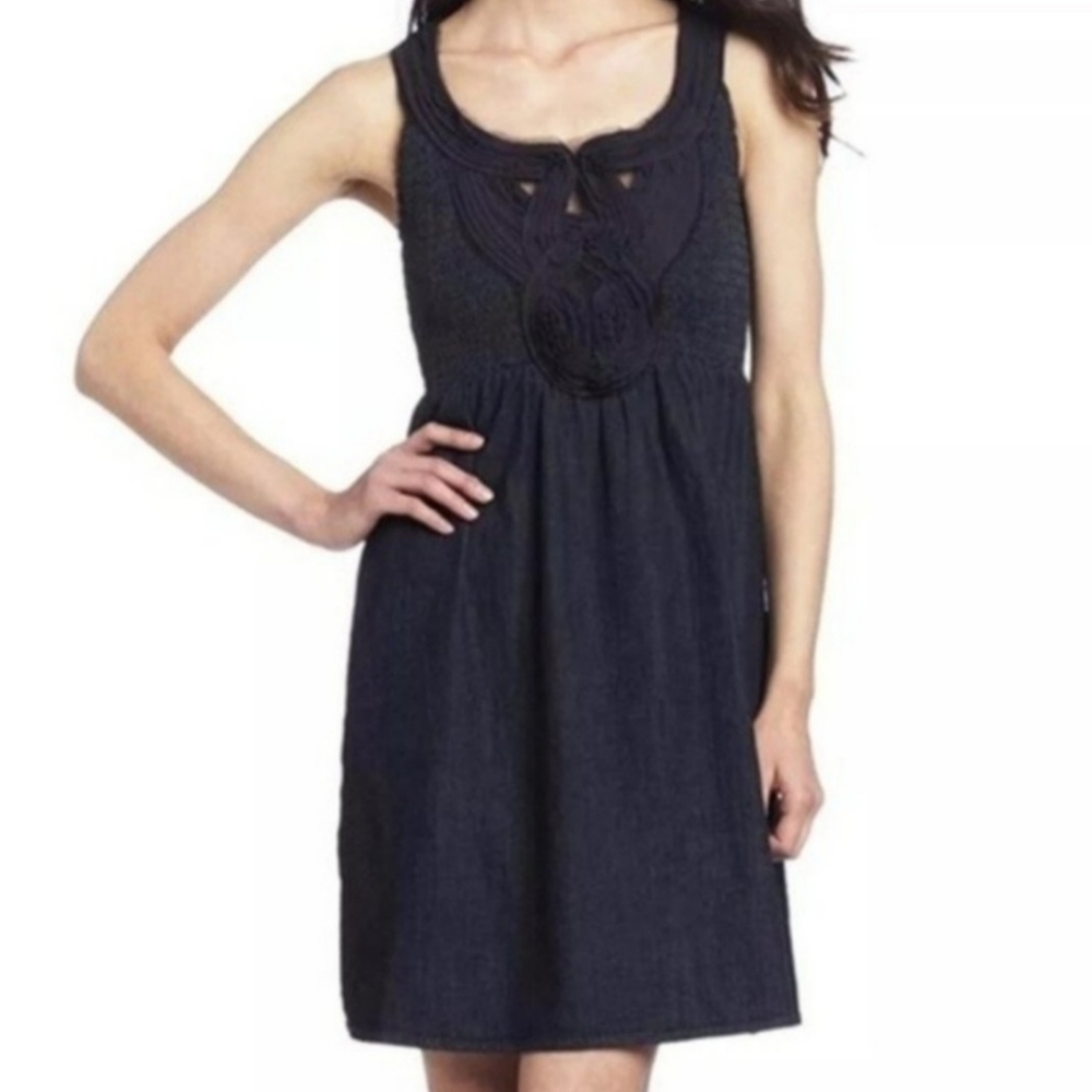Calvin Klein Jeans Smocked Sleeveless Denim Dress Size M